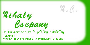 mihaly csepany business card